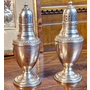 Парные винтажные серебряные солонки или соль/перец, Sterling silver (925 проба), 107 гр., Rogers Sterling Weighted Reinforce, Америка
