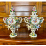 Парные антикварные вазы, фарфор, Capodimonte