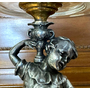 Двухуровневая фруктовница в стиле Art Deco, серебрение, латунь, богемское стекло, начало ХХ века, Германия