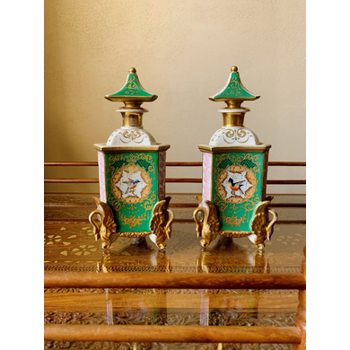 Пара флаконов для духов из фарфора, Jacob Petit, XIX век