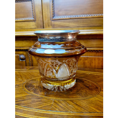 Хрустальная ваза Bohemia с серебряной отделкой, 1920 г