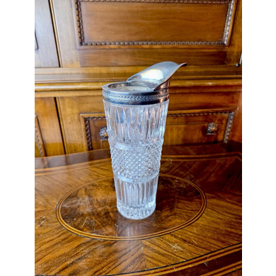 Барный стакан для смешивания коктейлей, хрусталь, серебрение