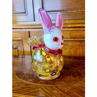 Ваза в виде зайца из муранского стекла