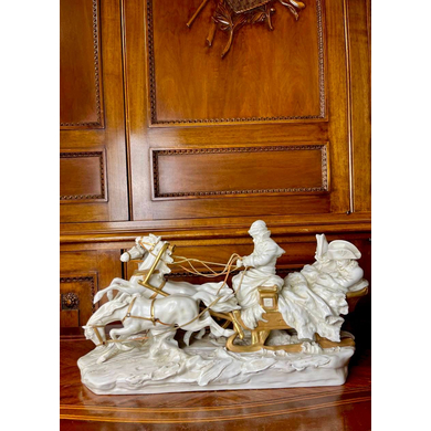 Скульптурная композиция из фарфора «Побег Наполеона из России» A.W.F. Kister, 1950-60 гг