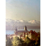 Декоративное блюдо из майолики, ручная роспись, Thun, Швейцария, ок. 1900 г