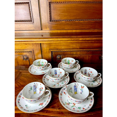 Винтажный чайный сервиз на 6 персон, Haviland Limoges, I-ая пол. ХХ века